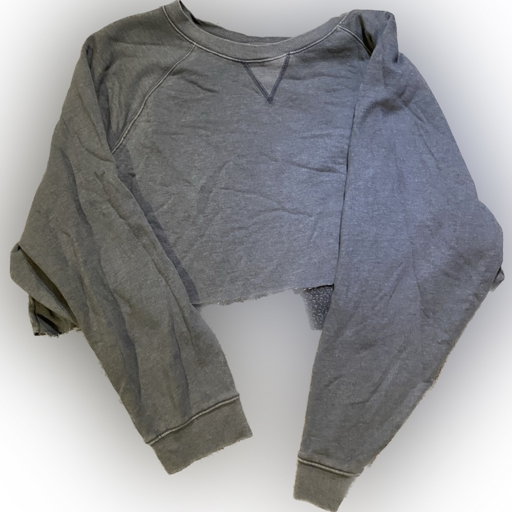 Women’s Gray Crew Neck Crop Top
